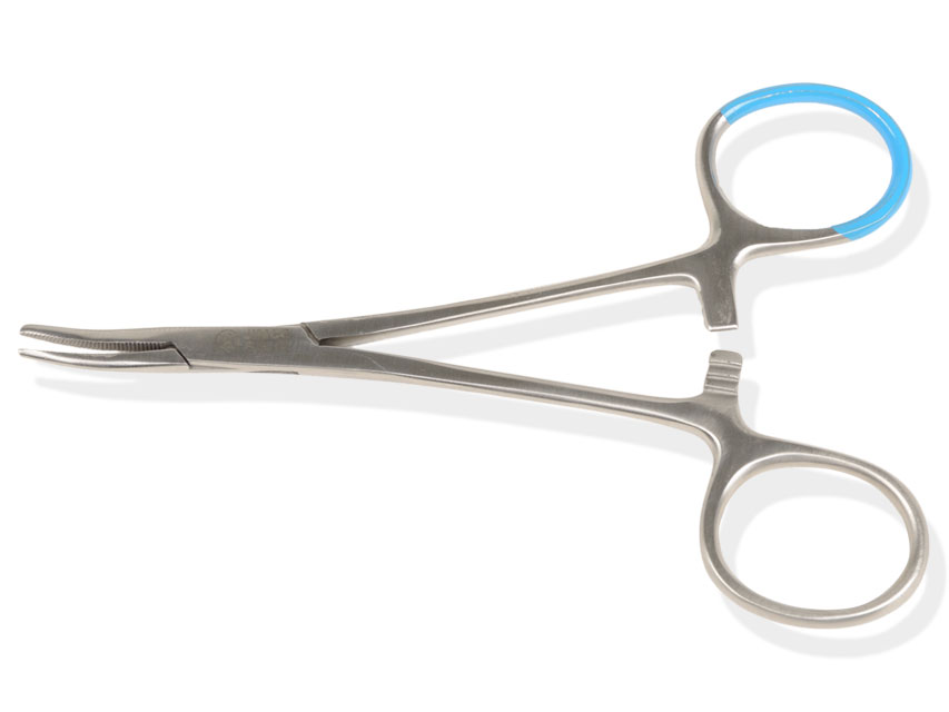 PENSA HEMOSTATICĂ STERILĂ HALSTEAD-TÂNTAR - curbată - 12,5 cm