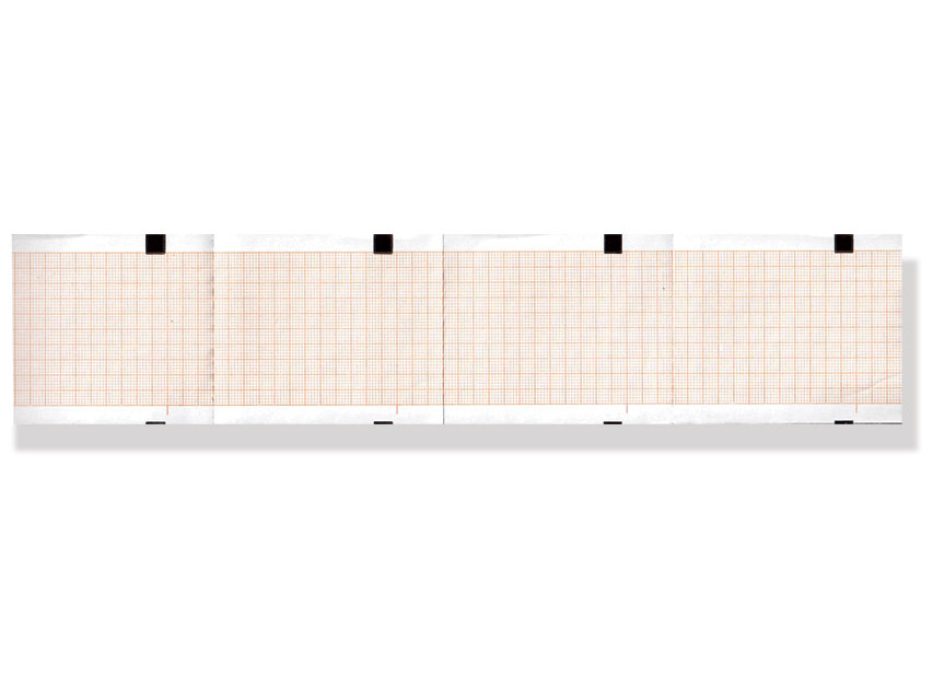 Pachet hârtie termică ECG 63x75mm x400s - grilă portocalie