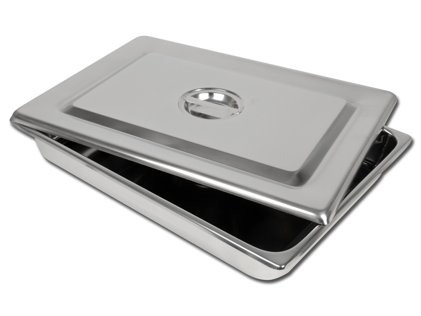 S/S INSTRUM. TAVĂ CU CAPAC - 440x320X64 mm
