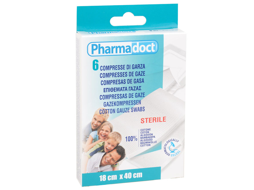 TAMPONE PHARMADOCT DE TIFE DE BUMBAC 18x40 cm - cutie de 12 cutii de 6