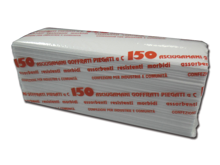Prosoape de mână cu pliere în C -2 straturi - pachet de 150