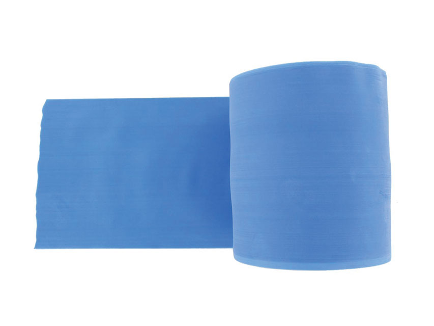 BANDA DE EXERCIȚI FĂRĂ LATEX 45 m x 14 cm x 0,35 mm - albastru