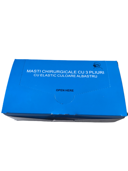 Masca chirurgicala cu 3 pliuri cu elastic