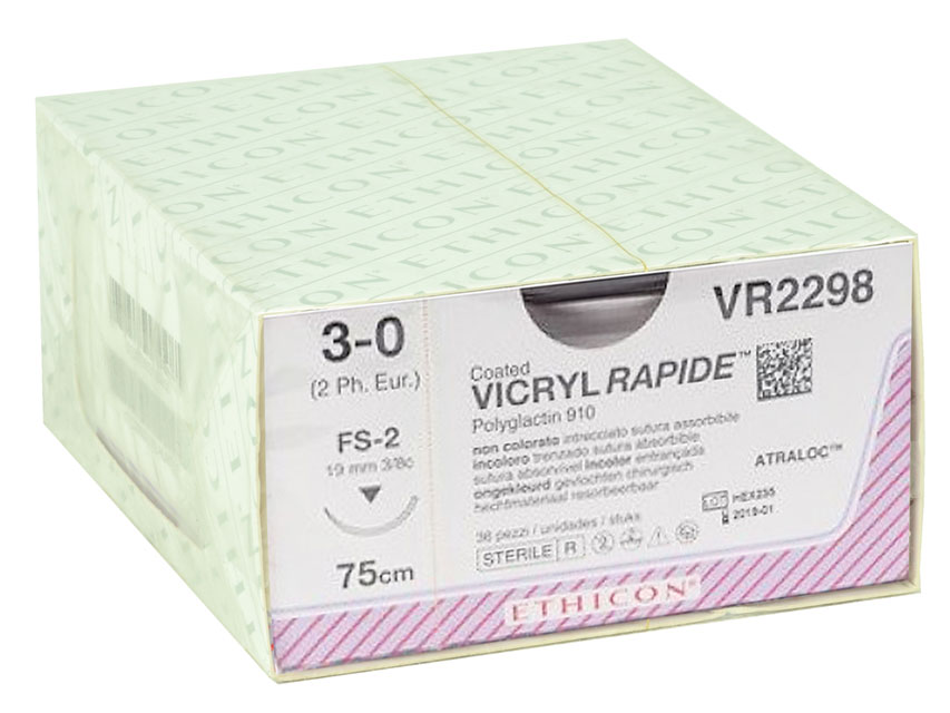 SUTURĂ RAPID ABSORBABILE ETHICON VICRYL - ac calibre 3/0 19 mm - împletit