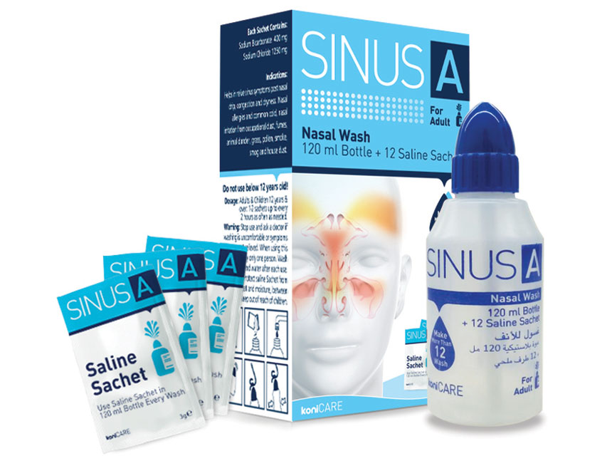 SINUS A NASAL WASH 120 ml + 12 plicuri cu ser fiziologic pentru adult