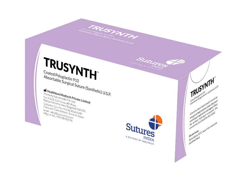 TRUSYNTH ABSORB. SUTURA calibre 4/0 cerc 1/2 ac 19mm - 75cm - violet