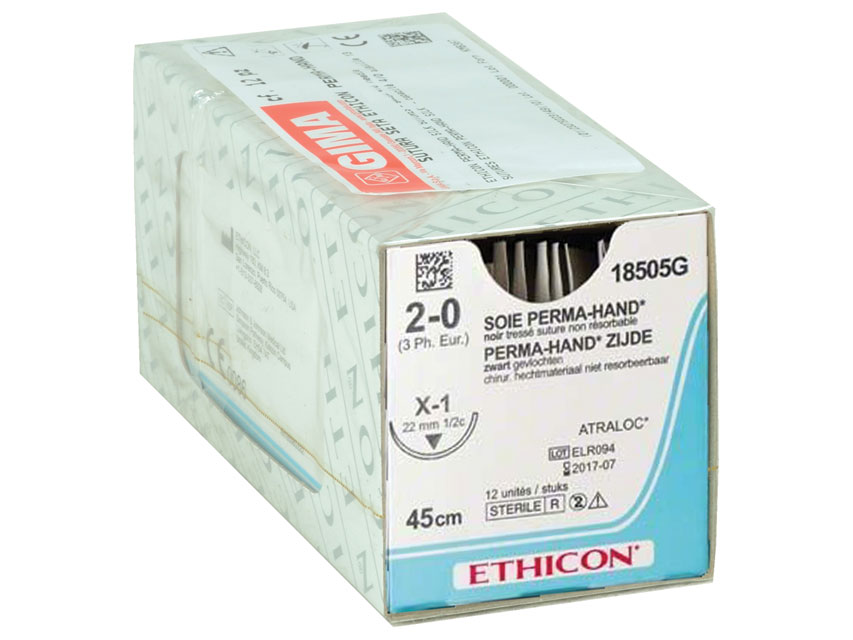 SUTURĂ DE MĂTASE PERMA-MÂNĂ ETHICON - calibre 2/0 ac 22 mm - împletit
