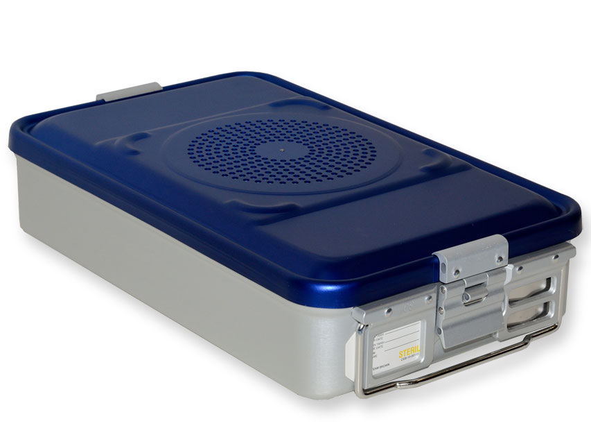 RECIPIENT CU FILTRU h medie 100 mm - albastru - perforat