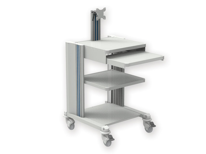 PRO CART - 2 rafturi, tastatura, suport monitor
