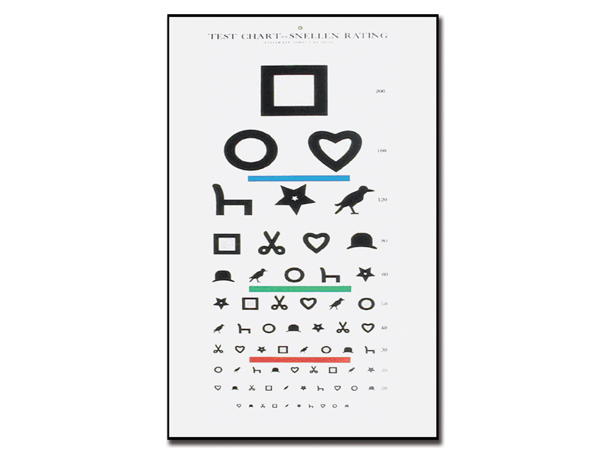 HABĂ OPTOMETRICĂ ANALFABETĂ EWING - 6 m - 28x56 cm