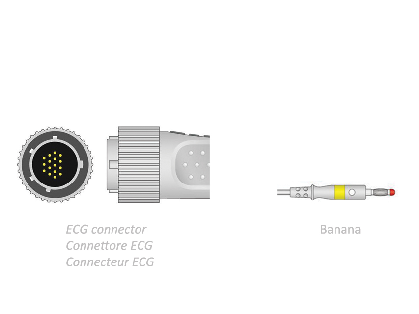 CABLUL PACIENT ECG 2,2 m - banana - compatibil Cardioline
