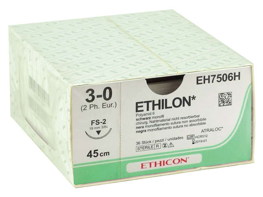 SUTURĂ MONOFILAMENT ETHICON ETHILON - ac calibrul 3/0 19 mm