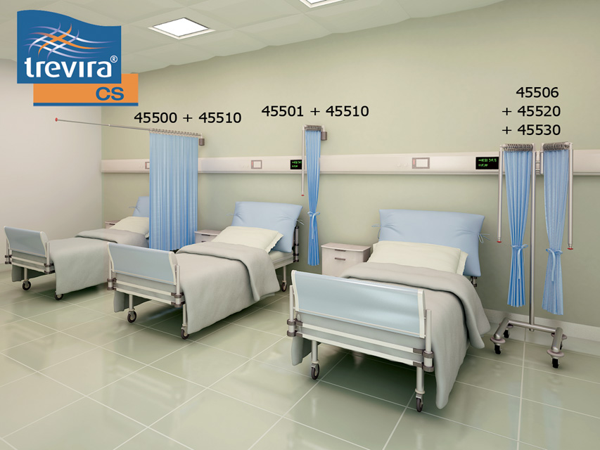PERDELE TREVIRA pentru troler - scurte 175 x h145 cm - albastru deschis