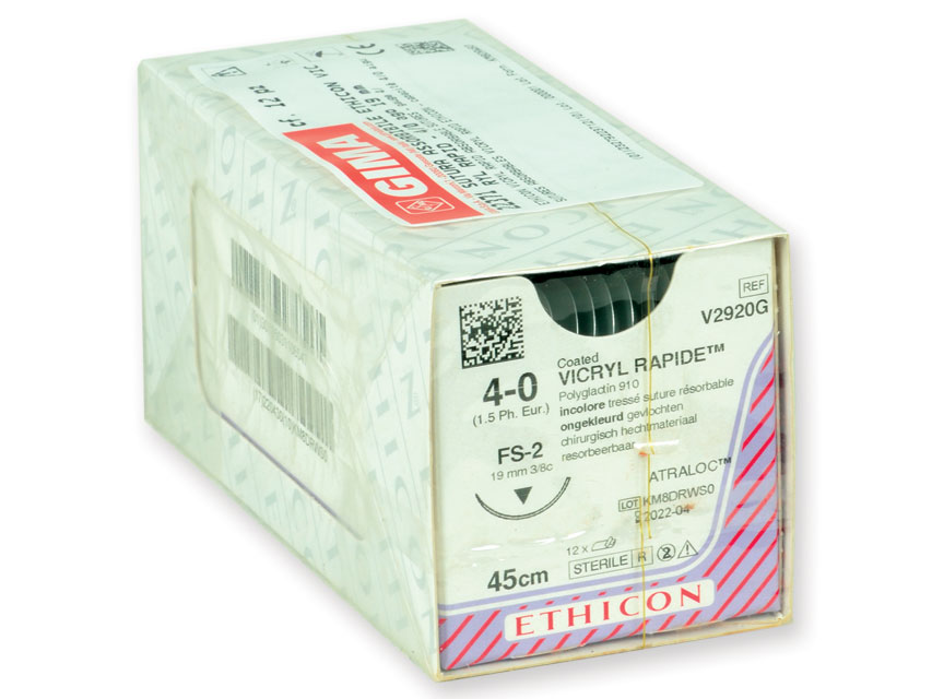 SUTURĂ ABSORBABILE RAPID ETHICON VICRYL - ac calibrul 4/0 19 mm - împletit