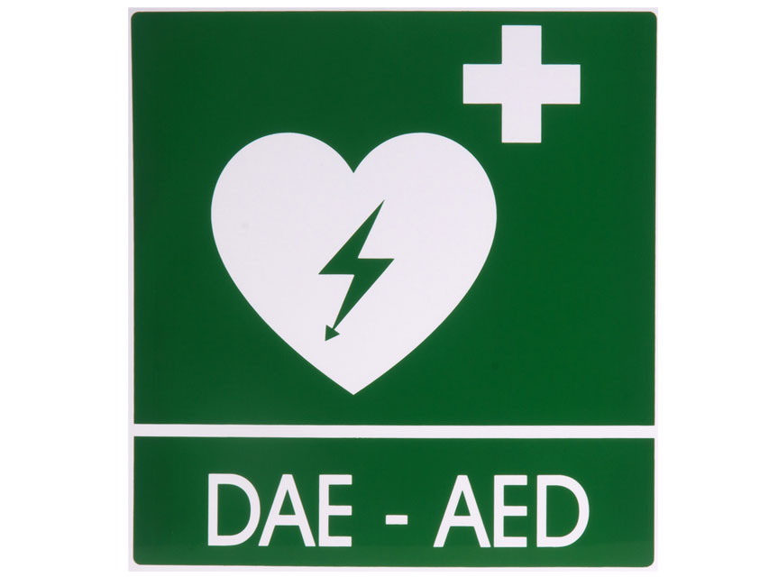 SEMNUL DAE-AED ALUMINIU 29x36 cm pentru defibrilatoare