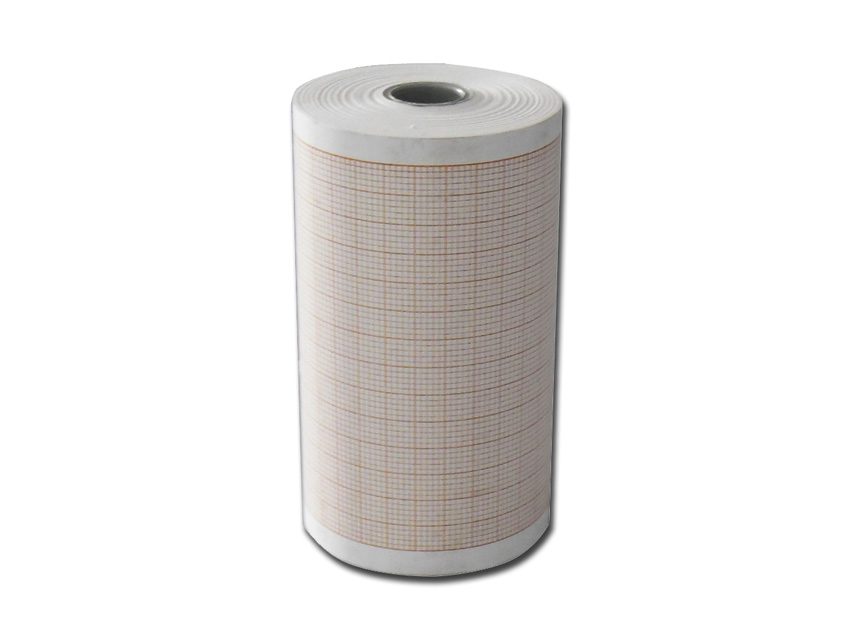 Hârtie termică ECG 80x25 mm x m rola - grilă portocalie