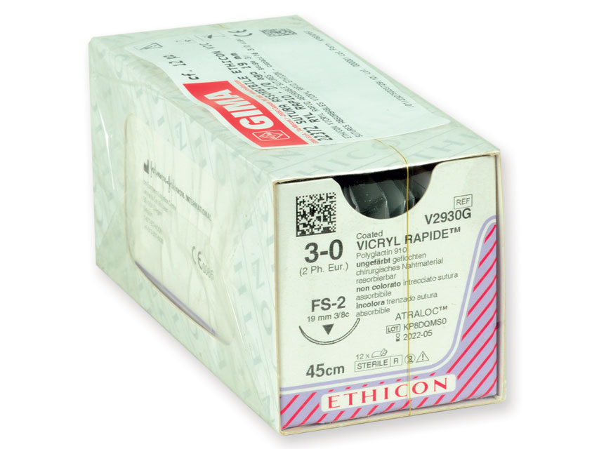 SUTURĂ RAPID ABSORBABILE ETHICON VICRYL - ac calibre 3/0 19 mm - împletit