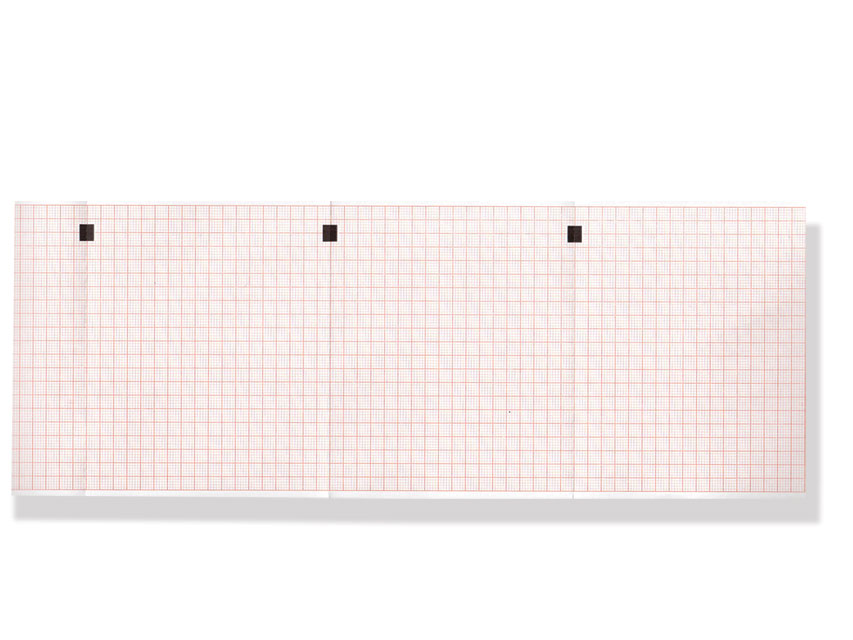 Pachet hârtie termică ECG 112x90mm x200s - grilă roșie