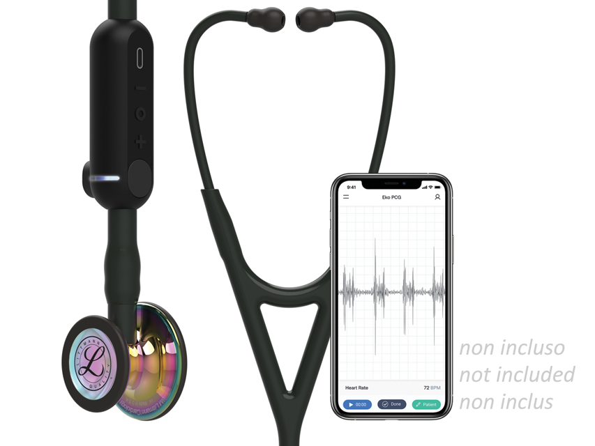 STETOSCOP DIGITAL 3M LITTMANN CORE - 8572 - negru - finisaj curcubeu cu luciu ridicat