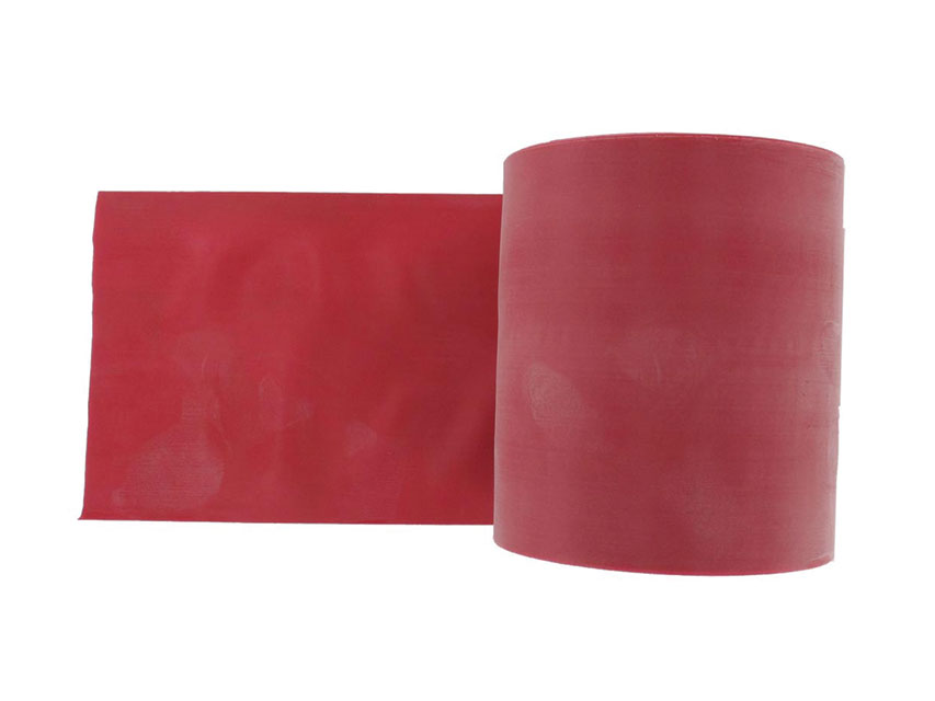 BANDA DE EXERCIȚI FĂRĂ LATEX 45 m x 14 cm x 0,30 mm - roșu