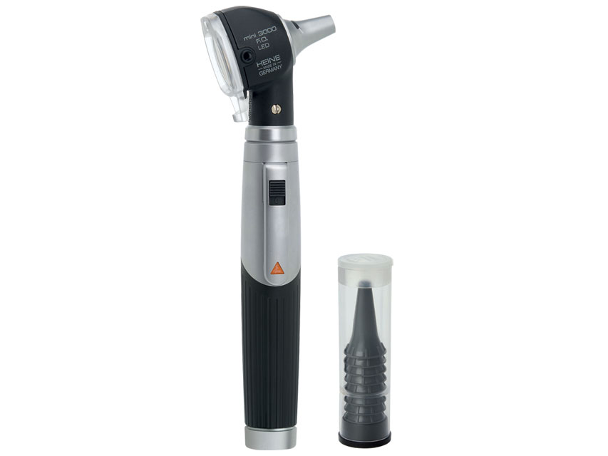 Mâner reîncărcabil HEINE MINI 3000 F.O.LED OTOSCOPE - negru