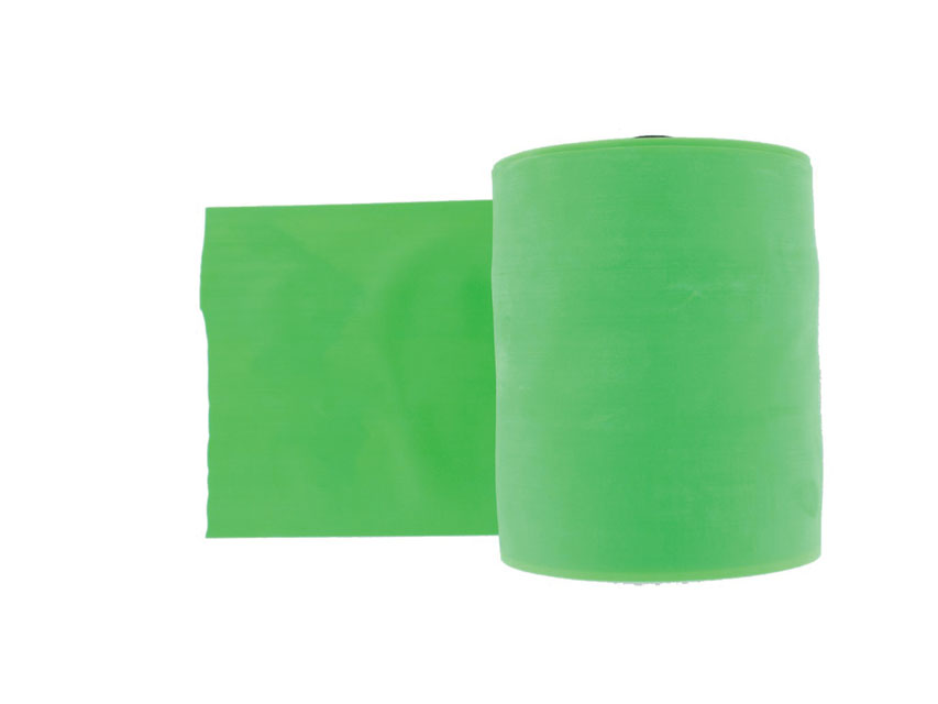 BANDA DE EXERCIȚI FĂRĂ LATEX 45 m x 14 cm x 0,25 mm - verde