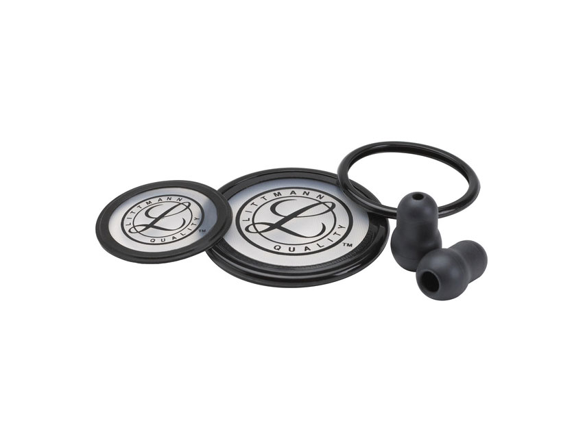 STETOSCOP LITTMANN  KIT 40003: 2 DIAFRAGME + 2 RIMS + BELL SLEEVE + auriculare pentru Cardiologie III - negru - blister