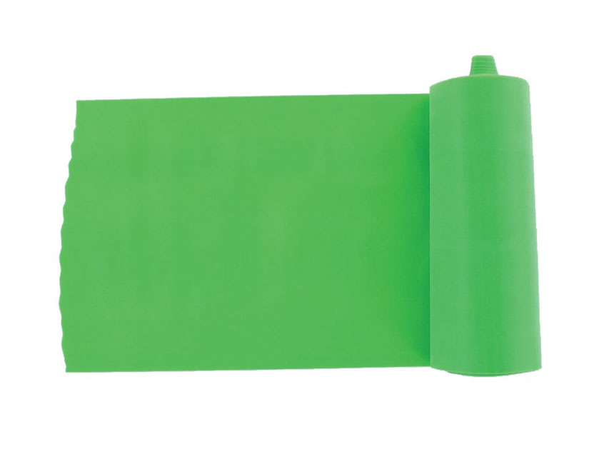BANDA DE EXERCIȚI FĂRĂ LATEX 5,5 m x 14 cm x 0,25 mm - verde