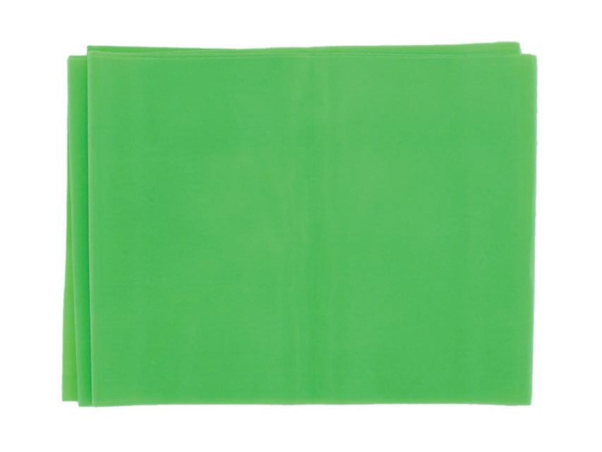 BANDA DE EXERCIȚI FĂRĂ LATEX 1,5 m x 14 cm x 0,25 mm - verde