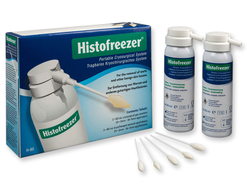 HISTOFREEZER MIX - 2 flacoane 80 ml + 24 aplicatoare 2 mm, 36 aplicatoare 5 mm
