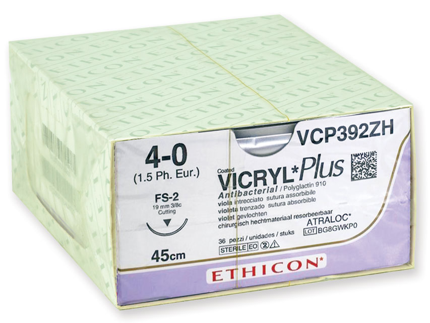 SUTURĂ ABSORBABILE ETHICON VICRYL PLUS - ac calibrul 4/0 19 mm - împletit