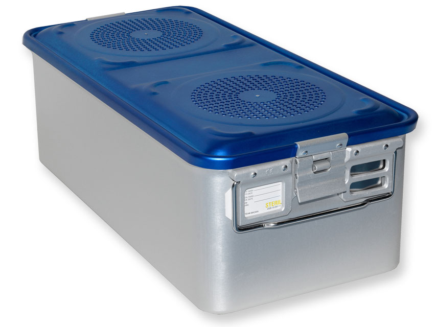CONTAINER CU FILTR mare h 200 mm - albastru - perforat
