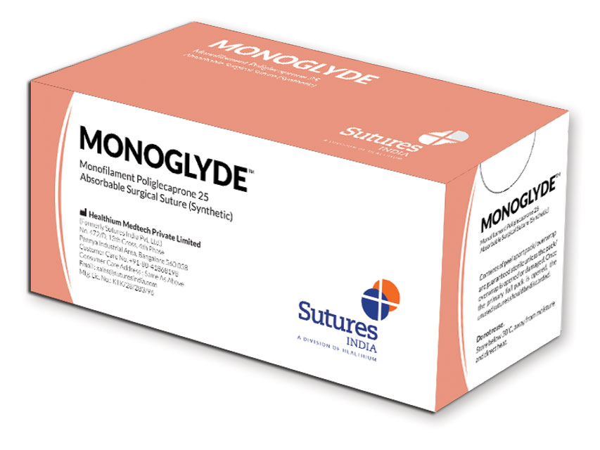MONOGLYDE ABSORBE. SUTURA calibre 5/0 cerc 3/8 ac 19mm - 45cm - nevopsit