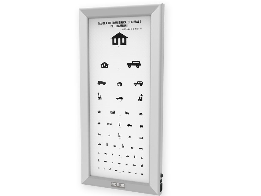 TABLA OPTOMETRICA LED ULTRA SLIM - Copii