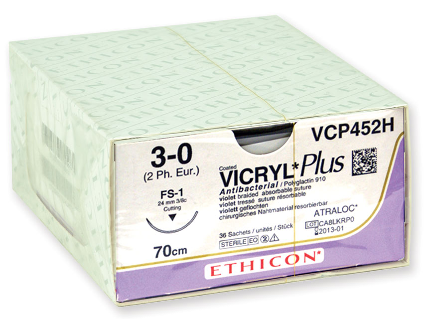SUTURĂ ABSORBABILE ETHICON VICRYL PLUS - ac calibrul 3/0 24 mm - împletit
