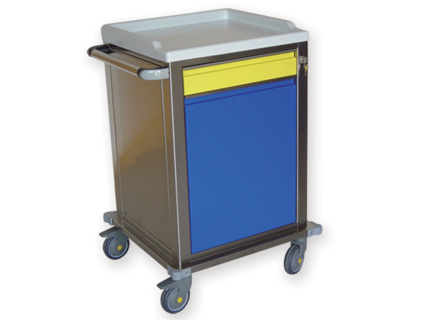 Cărucior MODULAR din oțel inoxidabil cu 1 sertar + 1 poliță