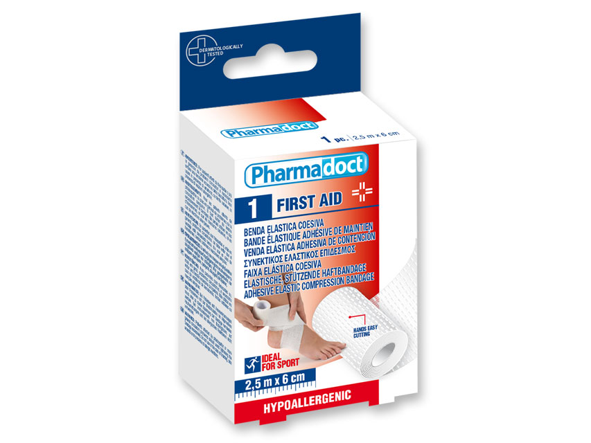 COMPRESE ELASTIC PHARMADOCT. BANDE 2,5m x 6cm - cutie de 6 cutii