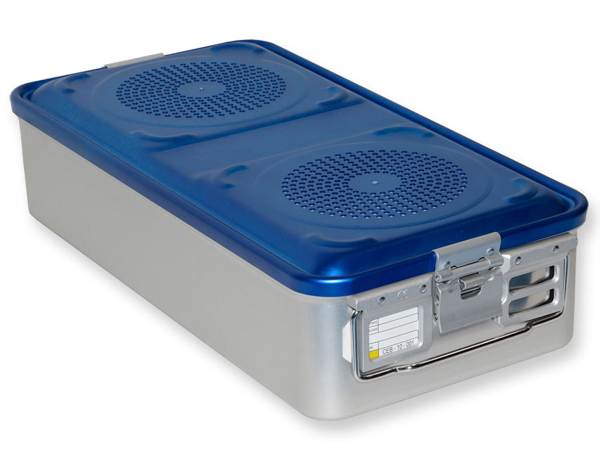 CONTAINER CU FILTR mare h 135 mm - albastru - perforat
